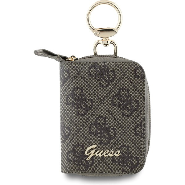 Guess PU 4G Script Logo klíčenka hnědá