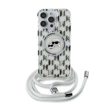 Karl Lagerfeld IML Monogram Crossbody K&CH Heads MagSafe kryt pro iPhone 16 Pro Max čirý