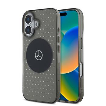 Mercedes PC/TPU Star Pattern MagSafe kryt pro iPhone 16 Plus černý
