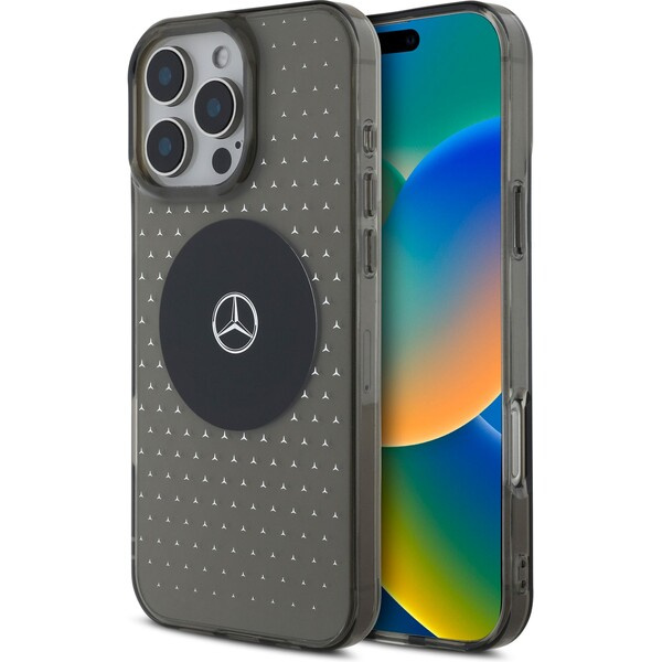 Mercedes PC/TPU Star Pattern MagSafe kryt pro iPhone 16 Pro Max černý