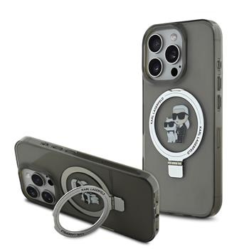 Karl Lagerfeld Ringstand Karl and Choupette MagSafe kryt pro iPhone 16 Pro Max černý