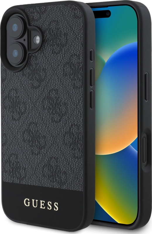 Guess Ochranný kryt na iPhone 16 - Guess, 4G Stripe Black
