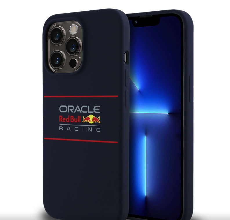 Oracle Red Bull Racing Silicone Horizontal Logo MagSafe kryt iPhone 13 Pro modrý