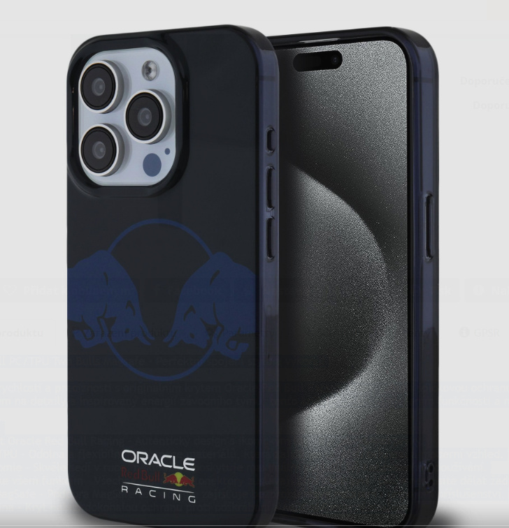 Oracle Red Bull Racing PC/TPU Two Bulls Magsafe kryt iPhone 15 Pro Max modrý