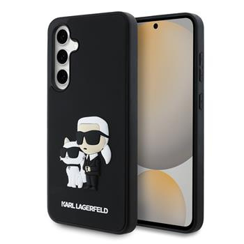 Karl Lagerfeld 3D Rubber Karl and Choupette kryt Samsung Galaxy S24 FE černý