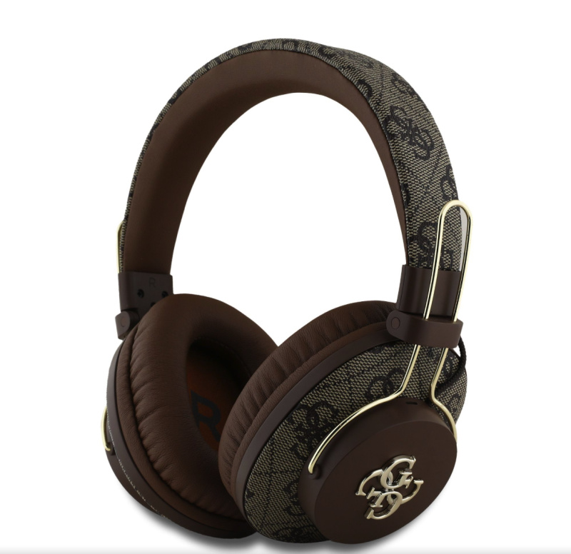 Guess PU 4G Metal Logo ENC bezdrátová sluchátka hnědá
