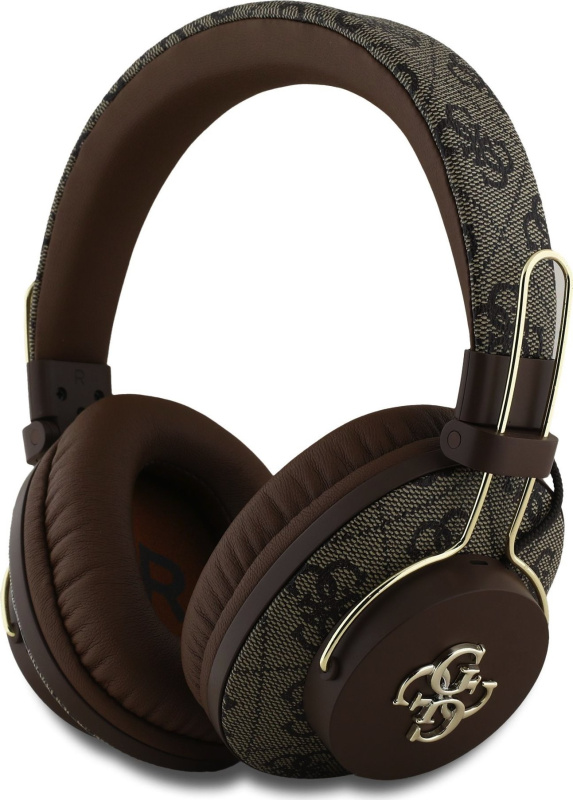 Guess PU 4G Metal Logo ENC bezdrátová sluchátka hnědá