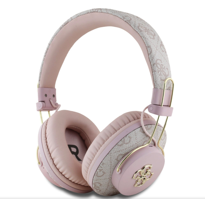 Guess PU 4G Metal Logo ENC bezdrátová sluchátka růžová