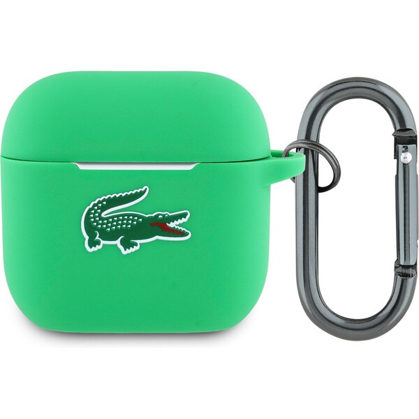 Lacoste Liquid Silicone Croc Logo pouzdro AirPods 4 zelené