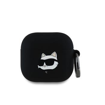 Karl Lagerfeld 3D Logo NFT Choupette Head silikonové pouzdro AirPods 4 černé