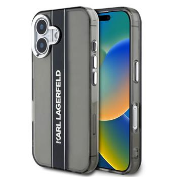 Karl Lagerfeld IML Stripe Logo kryt iPhone 16 černý