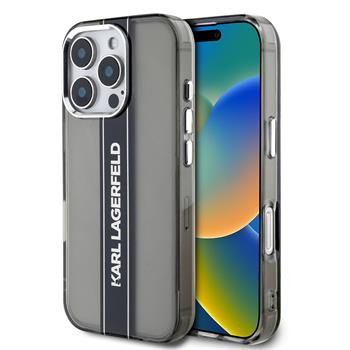 Karl Lagerfeld IML Stripe Logo kryt iPhone 16 Pro Max černý