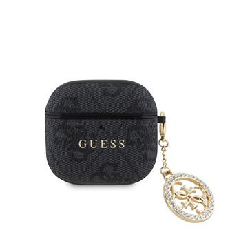 Guess 4G Script PC/PU Charm pouzdro AirPods 4 černé