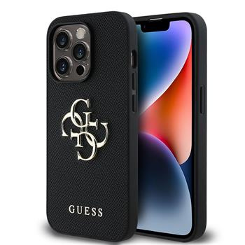 Guess PU Grained 4G Metal Logo kryt iPhone 13 Pro černý