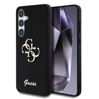 Guess PU Fixed Glitter 4G Metal Logo kryt Samsung Galaxy S25 černý