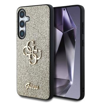 Guess PU Fixed Glitter 4G Metal Logo kryt Samsung Galaxy S25 zlatý