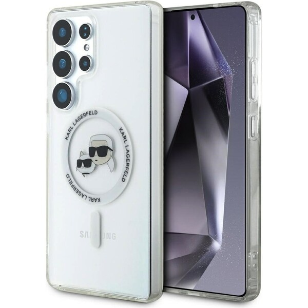 Karl Lagerfeld IML K&CH Heads MagSafe kryt Samsung Galaxy S25 Ultra čirý
