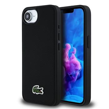 Lacoste Iconic Petit Pique Woven Logo MagSafe kryt iPhone 16e černý