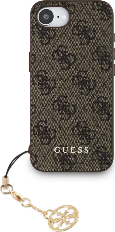 Guess 4G Charm kryt iPhone 16e hnědý