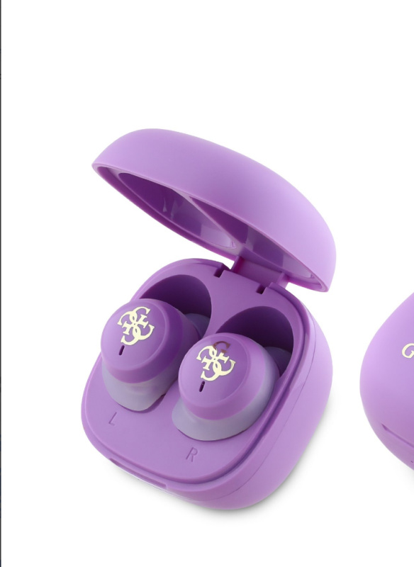 Guess 4G Logo Mini TWS bezdrátová sluchátka fialová