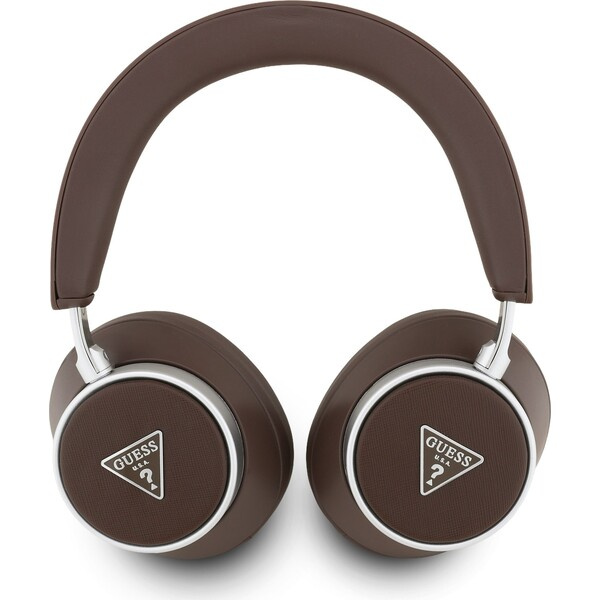 Guess PU Saffiano Triangle Logo ENC Bezdrátová sluchátka hnědá