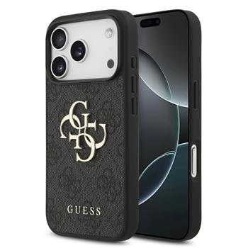 Guess PU 4G Metal Logo kryt iPhone 17 Pro šedý