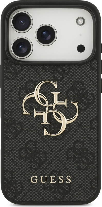 Guess PU 4G Metal Logo kryt iPhone 17 Pro šedý