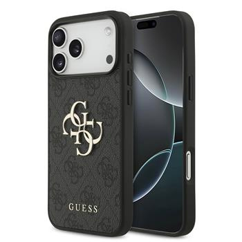 Guess PU 4G Metal Logo kryt iPhone 17 Pro Max šedý