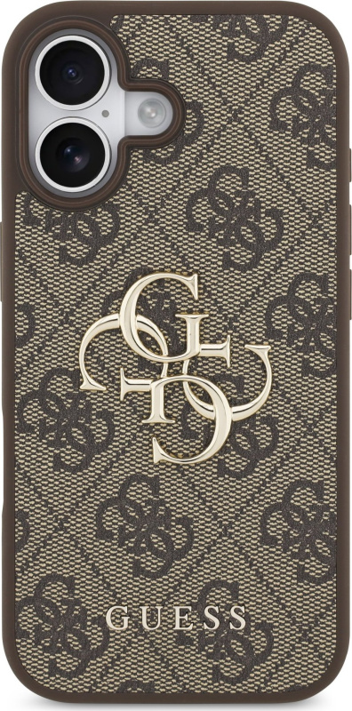 Guess PU 4G Metal Logo kryt iPhone 17 hnědý