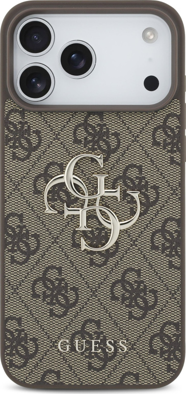 Guess PU 4G Metal Logo kryt iPhone 17 Pro Max hnědý