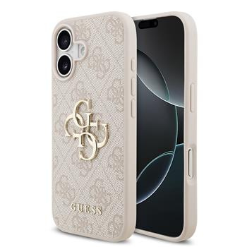 Guess PU 4G Metal Logo kryt iPhone 17 růžový