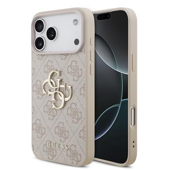Guess PU 4G Metal Logo kryt iPhone 17 Pro Max růžový