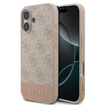 Guess PU 4G Stripe Zadní Kryt pro iPhone 17 růžový