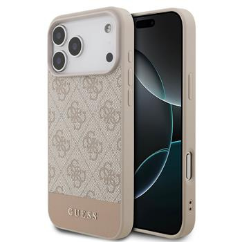 Guess PU 4G Stripe Zadní Kryt pro iPhone 17 Pro Max růžový