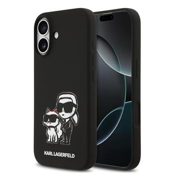 Karl Lagerfeld Liquid Silicone K&CH Sketch MagSafe kryt iPhone 17 černý