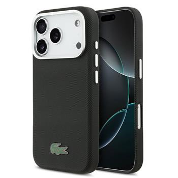 Lacoste Iconic Petit Pique Metal Logo MagSafe kryt iPhone 17 Pro Max černý