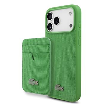Lacoste Iconic Petit Pique MagSafe kryt + peněženka iPhone 17 Pro Max zelený