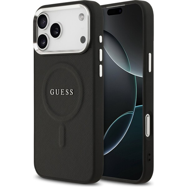 Guess PU Saffiano MagSafe kryt iPhone 17 Pro Max černý