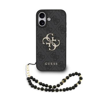 Guess PU 4G Metal Logo Strap kryt iPhone 17 černý