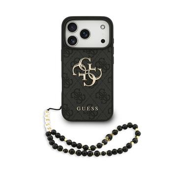 Guess PU 4G Metal Logo Strap kryt iPhone 17 Pro černý