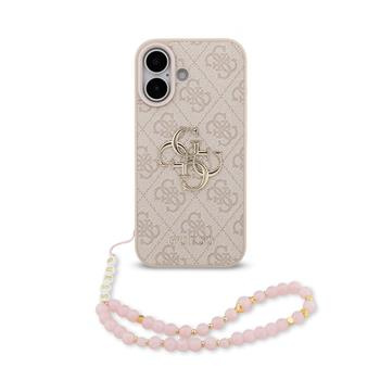 Guess PU 4G Metal Logo Strap kryt iPhone 17 růžový