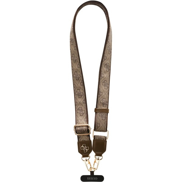 Guess Crossbody popruh PU 4G Metal Logo hnědý