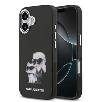 Karl Lagerfeld IML Aquarelle Karl and Choupette kryt iPhone 17 černý