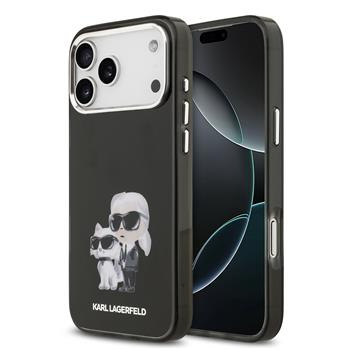 Karl Lagerfeld IML Aquarelle Karl and Choupette kryt iPhone 17 Pro Max černý
