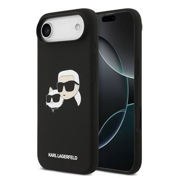 Karl Lagerfeld Liquid Silicone Double Heads MagSafe kryt iPhone Air černý