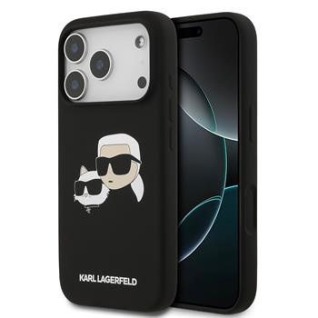 Karl Lagerfeld Liquid Silicone Double Heads MagSafe kryt iPhone 17 Pro černý