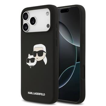 Karl Lagerfeld Liquid Silicone Double Heads MagSafe kryt iPhone 17 Pro Max černý