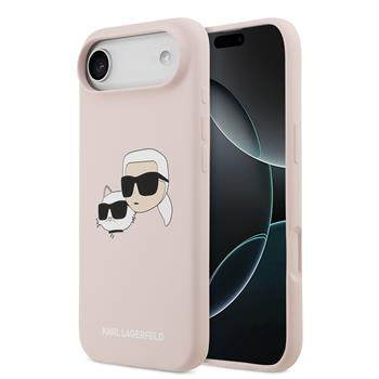 Karl Lagerfeld Liquid Silicone Double Heads MagSafe kryt iPhone Air růžový