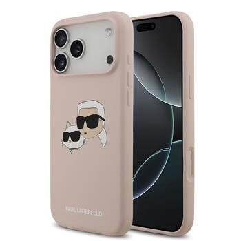 Karl Lagerfeld Liquid Silicone Double Heads MagSafe kryt iPhone 17 Pro Max růžový