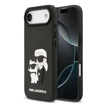 Karl Lagerfeld 3D Rubber Karl and Choupette kryt iPhone Air černý